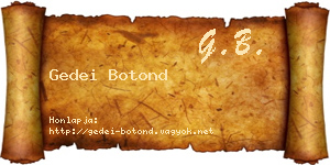 Gedei Botond névjegykártya